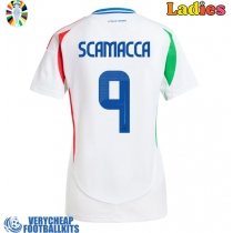 Italy Gianluca Scamacca #9 Replica Away Shirt Ladies Euro 2024 Short Sleeve